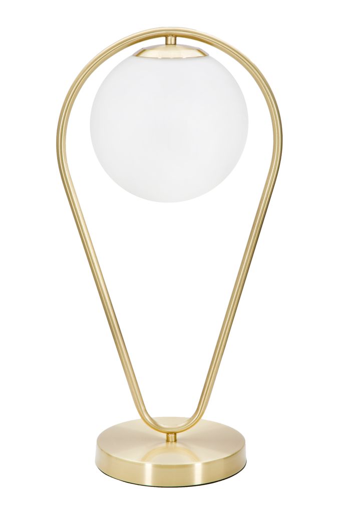 Asztali lámpa 50 cm, arany, fehér - PELOTE - Butopêa